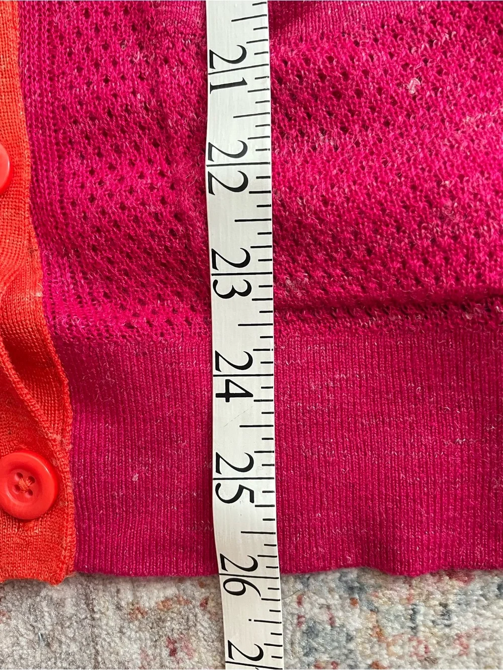 NWOT ANTHROPOLOGIE MOTH Orange & Pink Open Cardigan Sweater - Picture 12 of 12